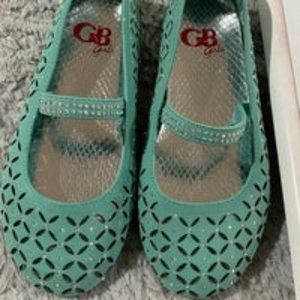 GB Girls size 11 teal crystal flats